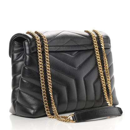 Saint Laurent Calfskin Y Quilted Monogram Small Loulou Chain Satchel Black 3 of 11