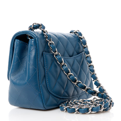 Chanel Lambskin Quilted Mini Square Flap Dark Blue 3 of 12
