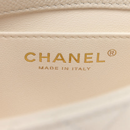 Chanel Caviar Quilted Mini Sweetheart Rectangular Flap White 6 of 10