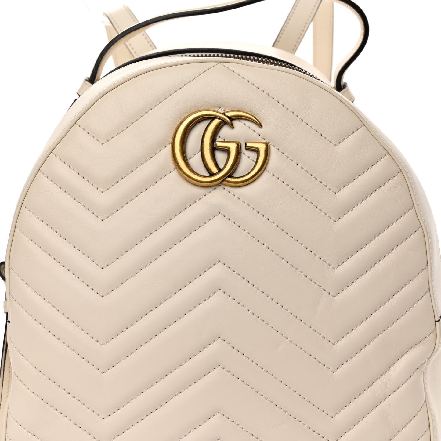 Calfskin Matelasse GG Marmont Dome Backpack White