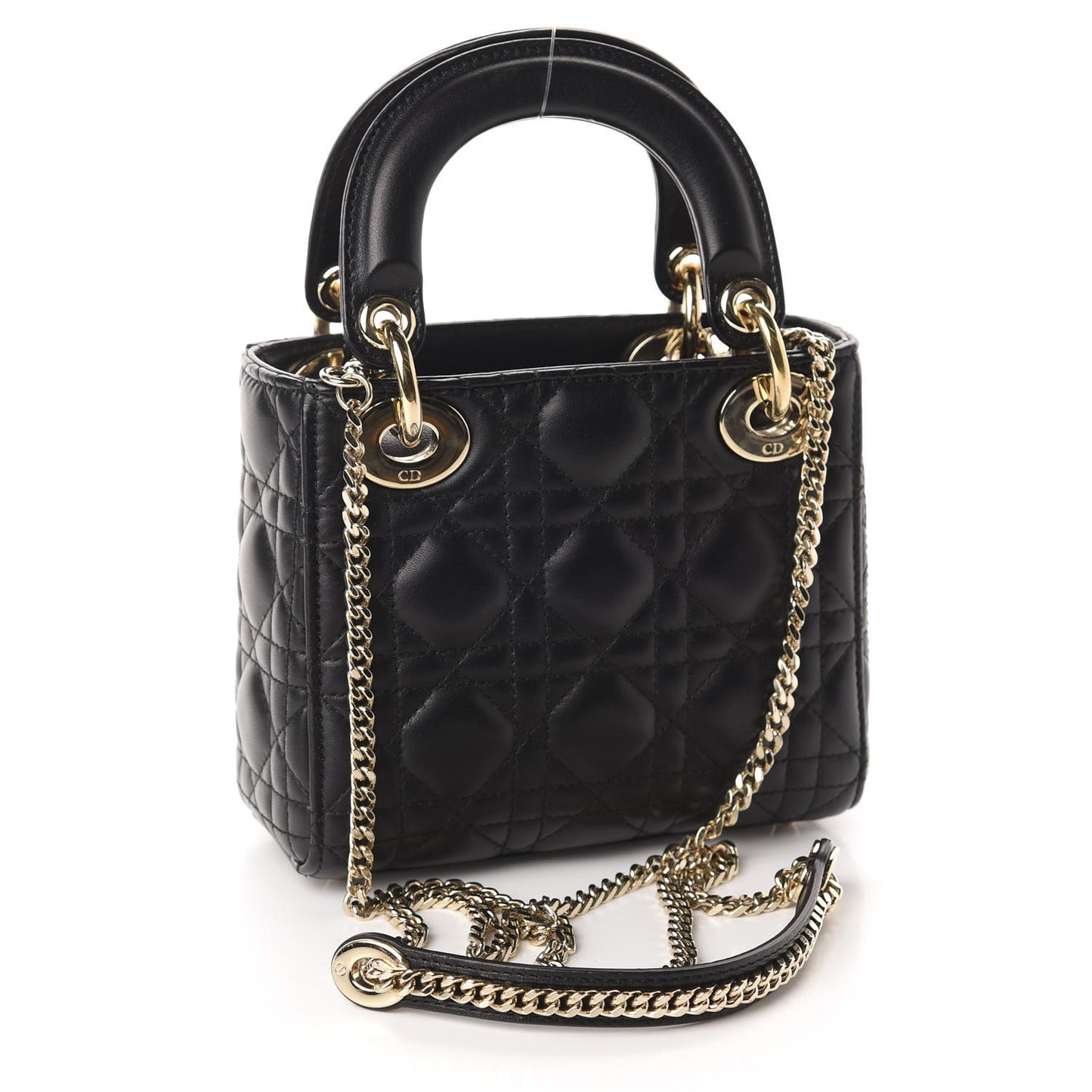 Lambskin Cannage Mini Lady Dior Black