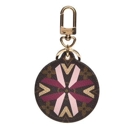 Louis Vuitton Monogram Illustre Multi V Bag Charm Key Ring Fuchsia 1 of 4