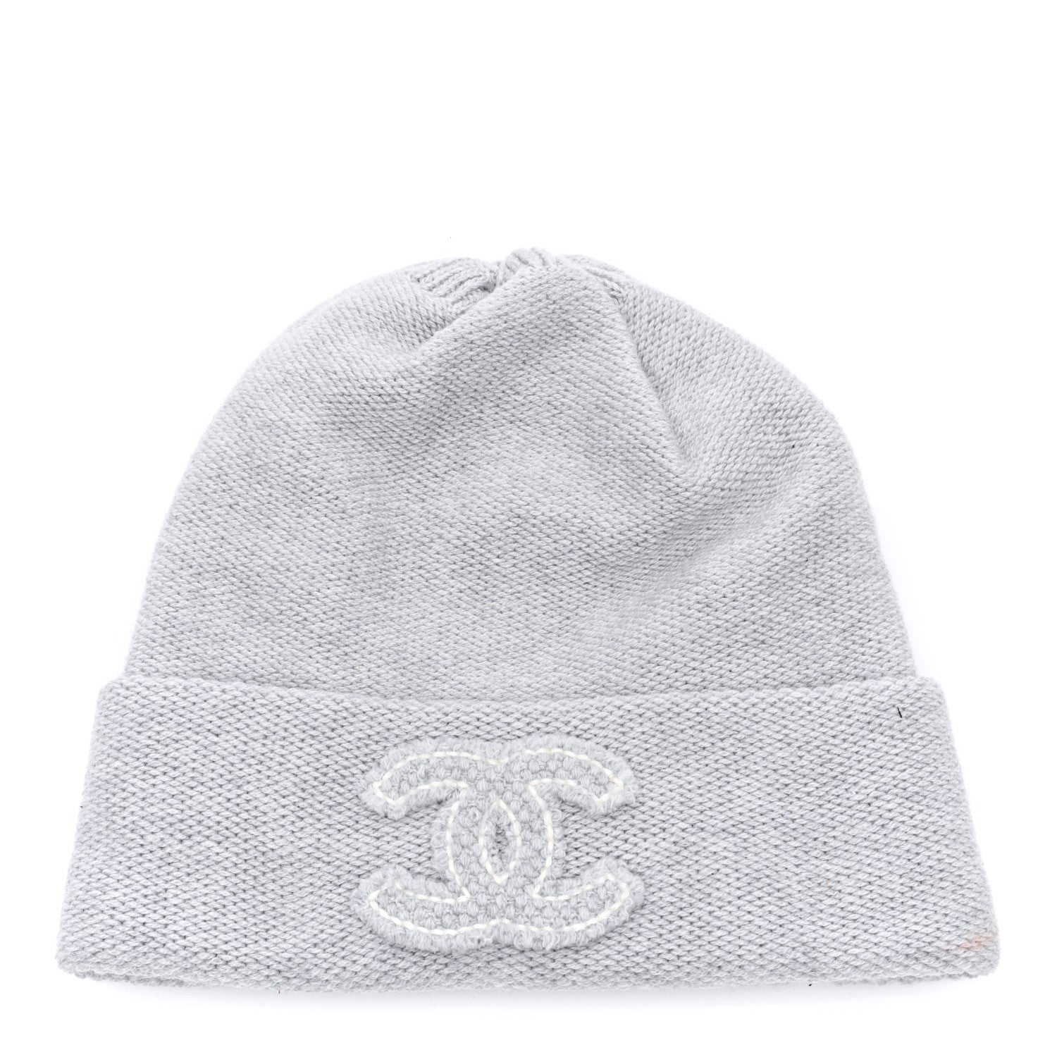 Chanel Cashmere CC Beanie Hat Grey 1 of 5