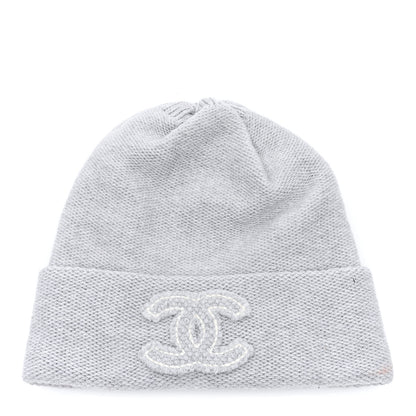Chanel Cashmere CC Beanie Hat Grey 1 of 5