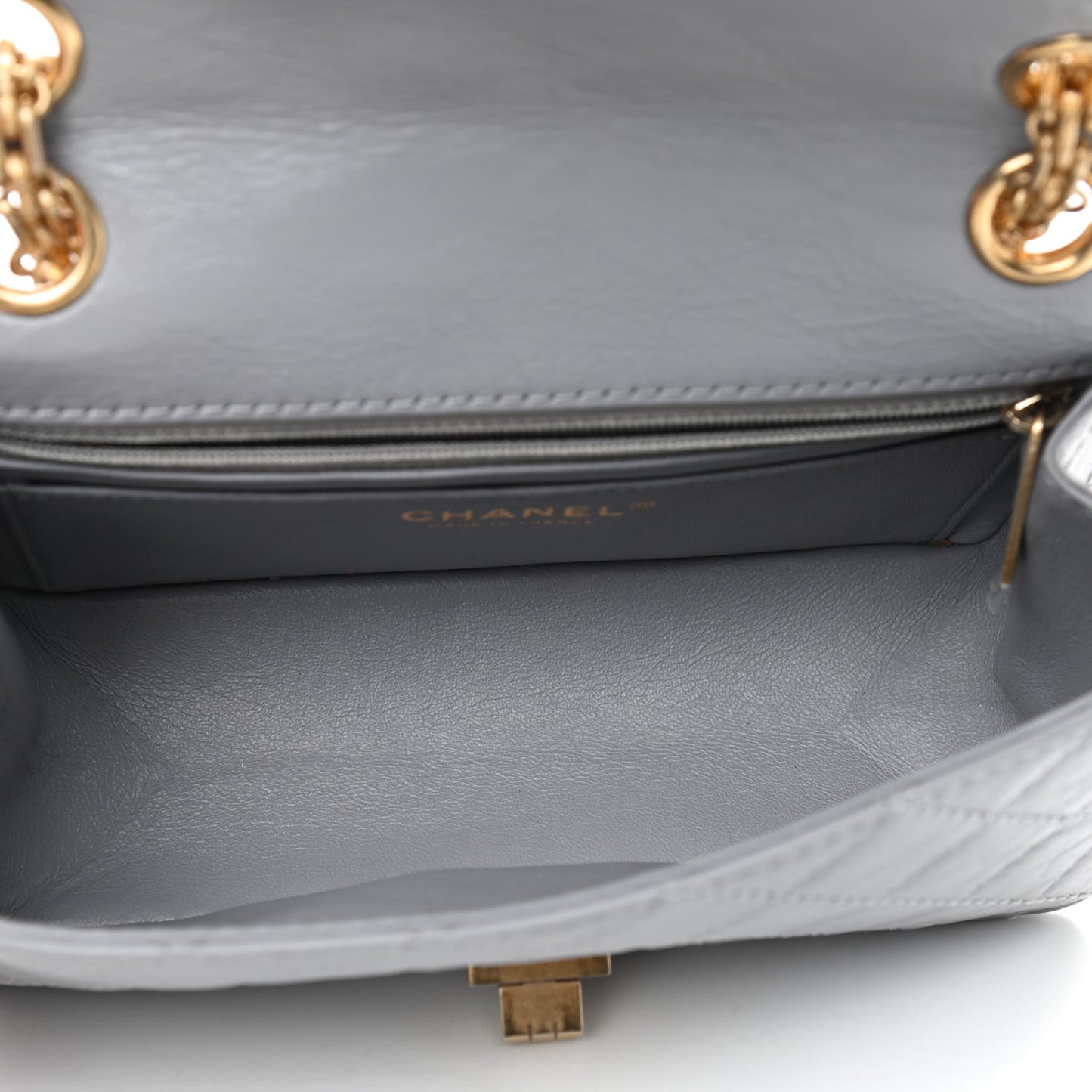 Aged Calfskin Quilted 2.55 Reissue Mini Flap Grey