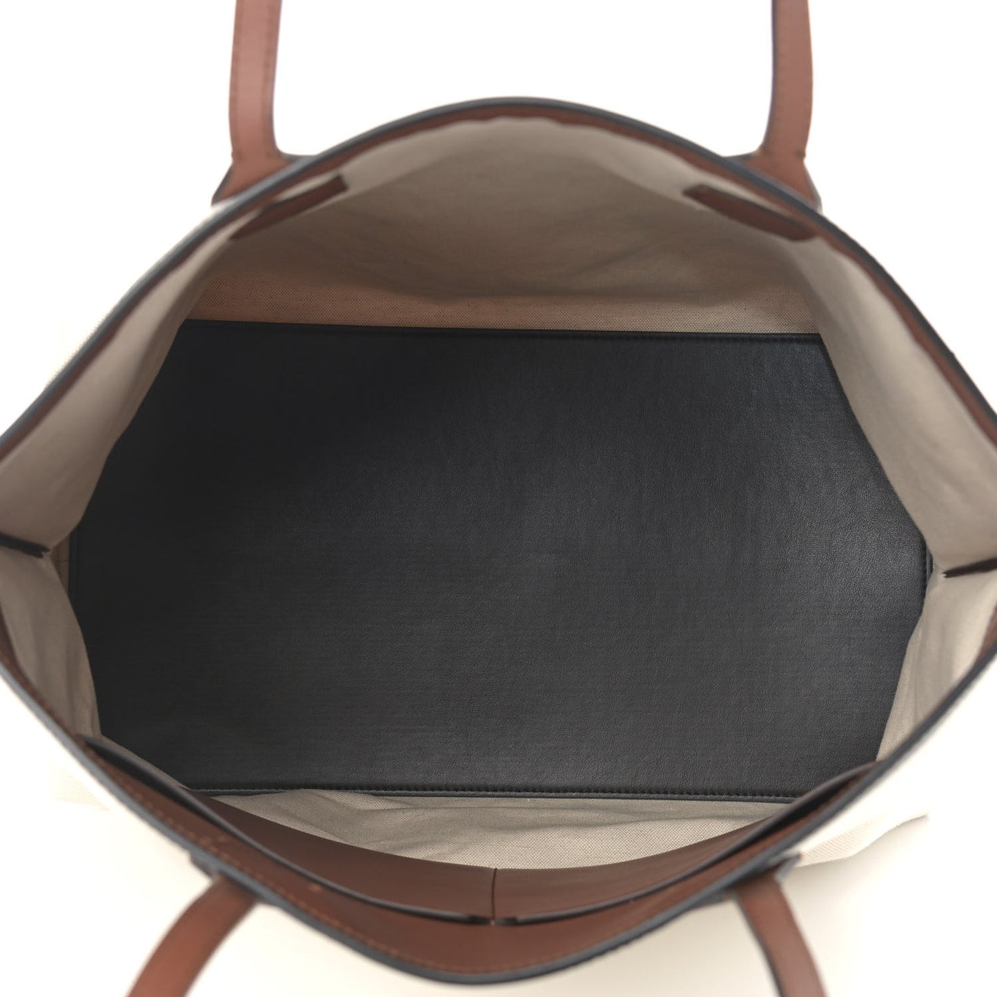 Cotton Canvas Calfskin Large Society Tote Bag Natural
