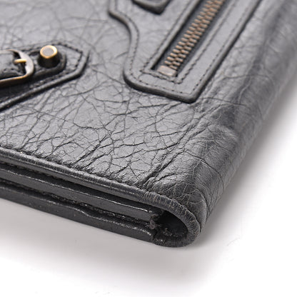 Balenciaga Agneau Classic Hardware Money Wallet Gris Fossile 10 of 11