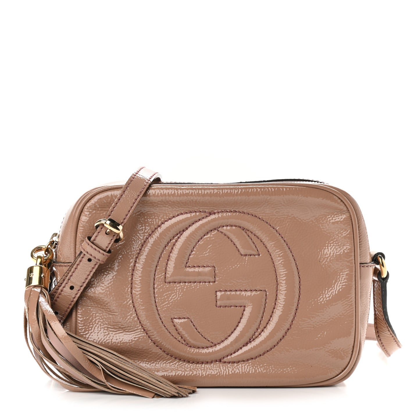 Vernice Naplack Small Soho Disco Bag Dark Cipria