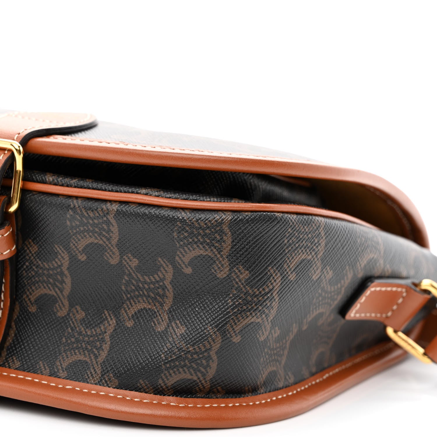 Celine Triomphe Canvas Medium Folco Bag Tan 9 of 9