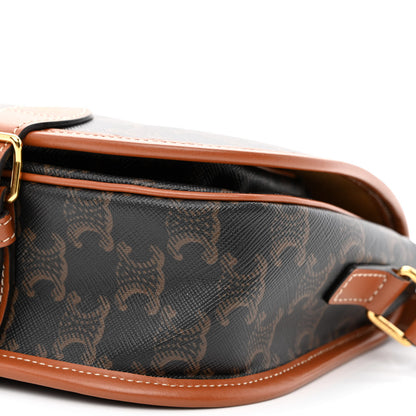Celine Triomphe Canvas Medium Folco Bag Tan 9 of 9