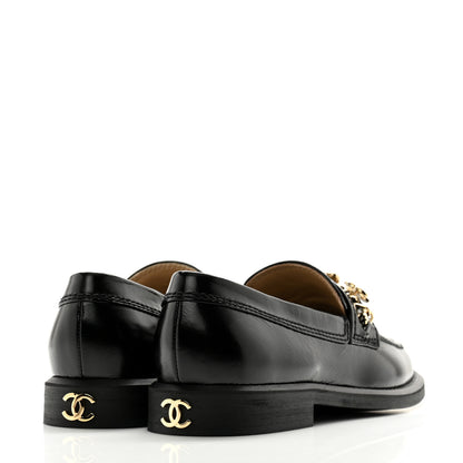 Chanel Calfskin Enamel Charms Mocassin Loafers 35.5 Black 4 of 10