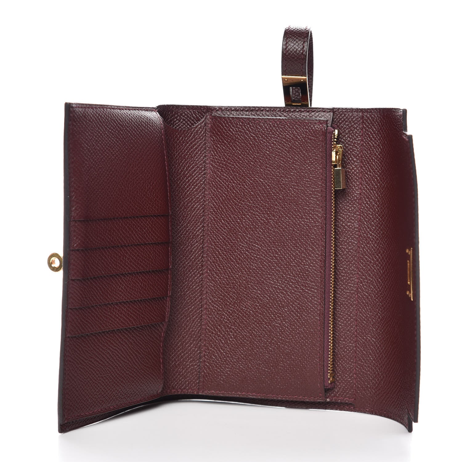 Hermes Epsom Medium Kelly Wallet Bordeaux 5 of 8