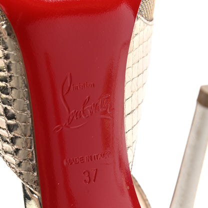 Christian Louboutin Glittex Lame Sirene Specchio Crissos 100 Pumps 37 Version Silver 6 of 12