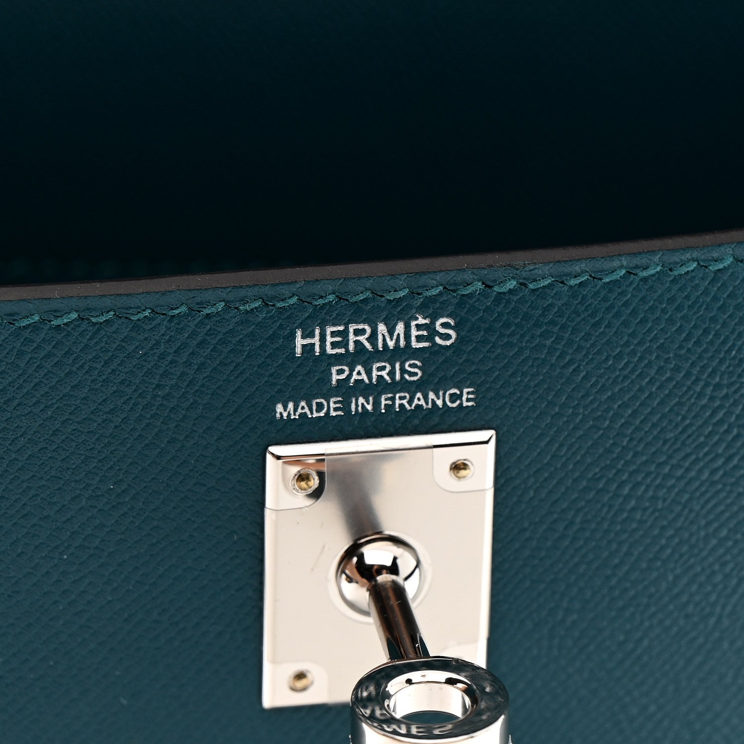 Hermes Madame Calfskin Verso Kelly Sellier 25 Vert Bosphore Vert