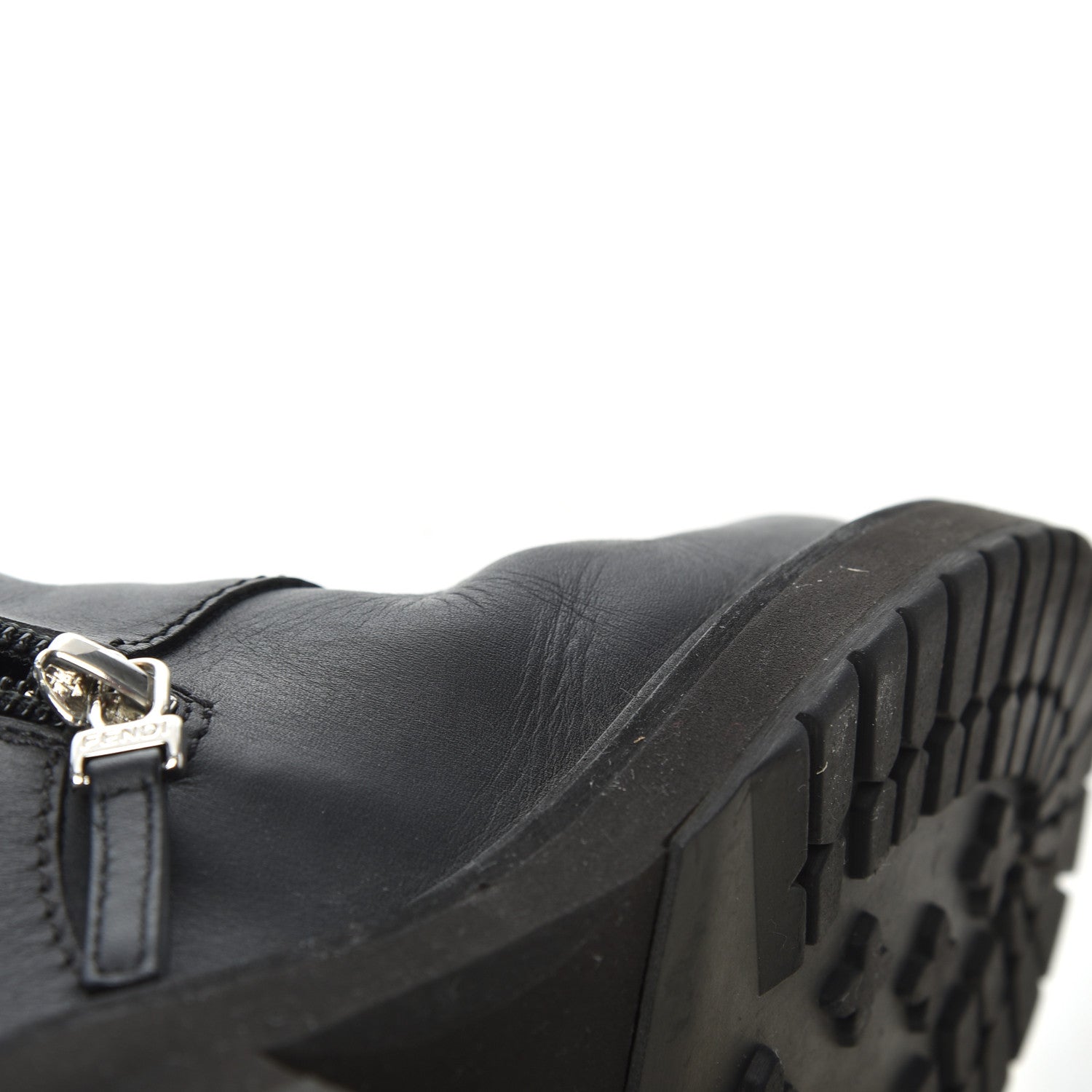 Fendi Calfskin Combat Boots 36.5 Black 17 of 17
