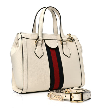 Gucci Textured Calfskin Web Small Ophidia Tote Bag Mystic White 2 of 4