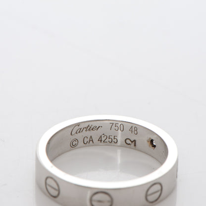 Cartier 18K White Gold Diamond 4mm LOVE Wedding Band Ring 48 4.5 4 of 5