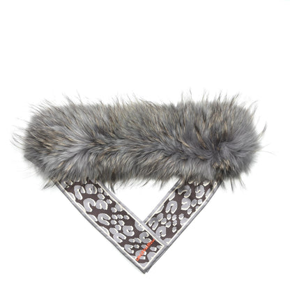 Louis Vuitton Silk Raccoon Fur Leopard Bandeau Scarf 1 of 5