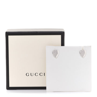 Gucci Sterling Silver Trademark Heart Stud Earrings 5 of 5
