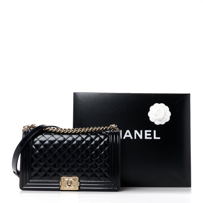 Chanel Iridescent Glazed Calfskin Quilted New Medium Boy Flap Black 11 of 11