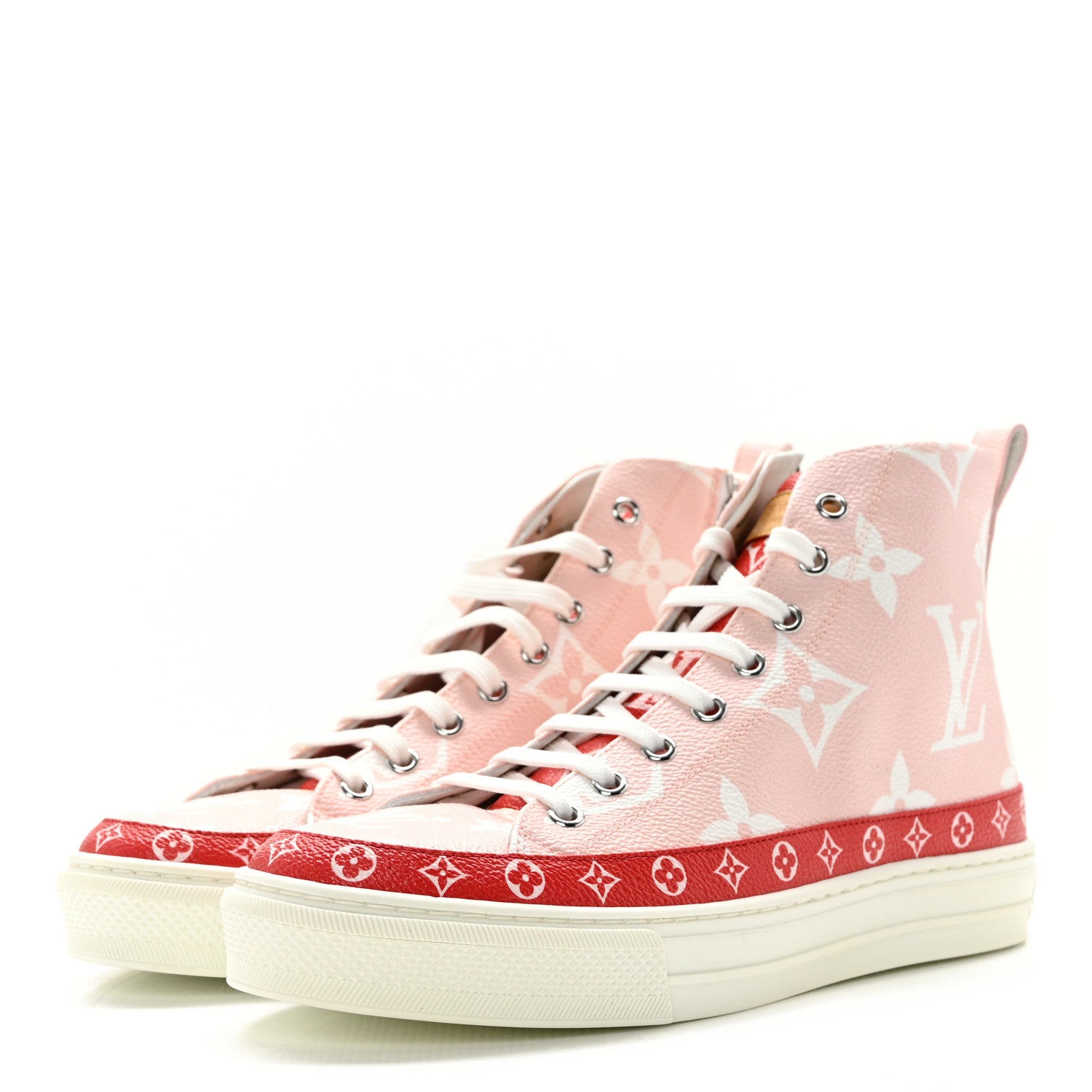 Louis Vuitton Monogram Giant Stellar Sneaker Boots 38 Rose Rouge 3 of 12