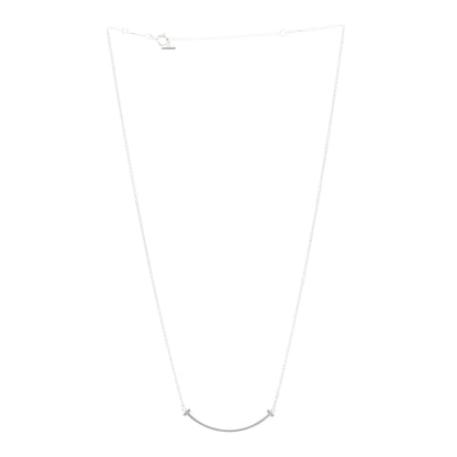 Tiffany Sterling Silver Small T Smile Pendant Necklace 3 of 5