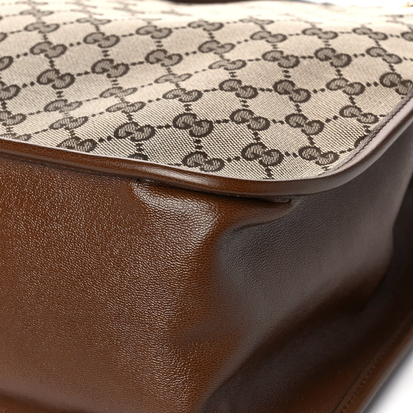 Monogram Calfskin Large Horsebit 1955 Tote Bag Beige Brown Sugar