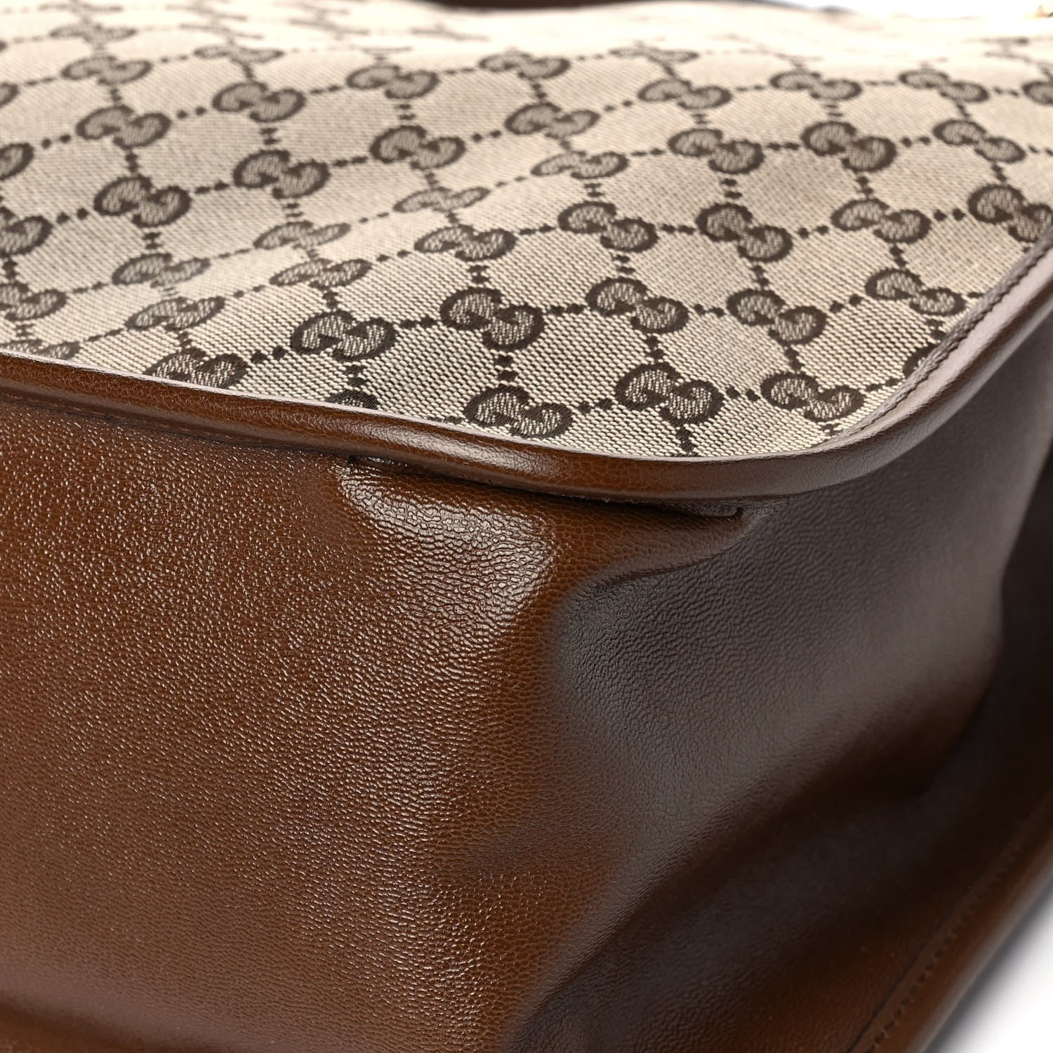 Gucci Monogram Calfskin Large Horsebit 1955 Tote Bag Beige Brown Sugar 13 of 15