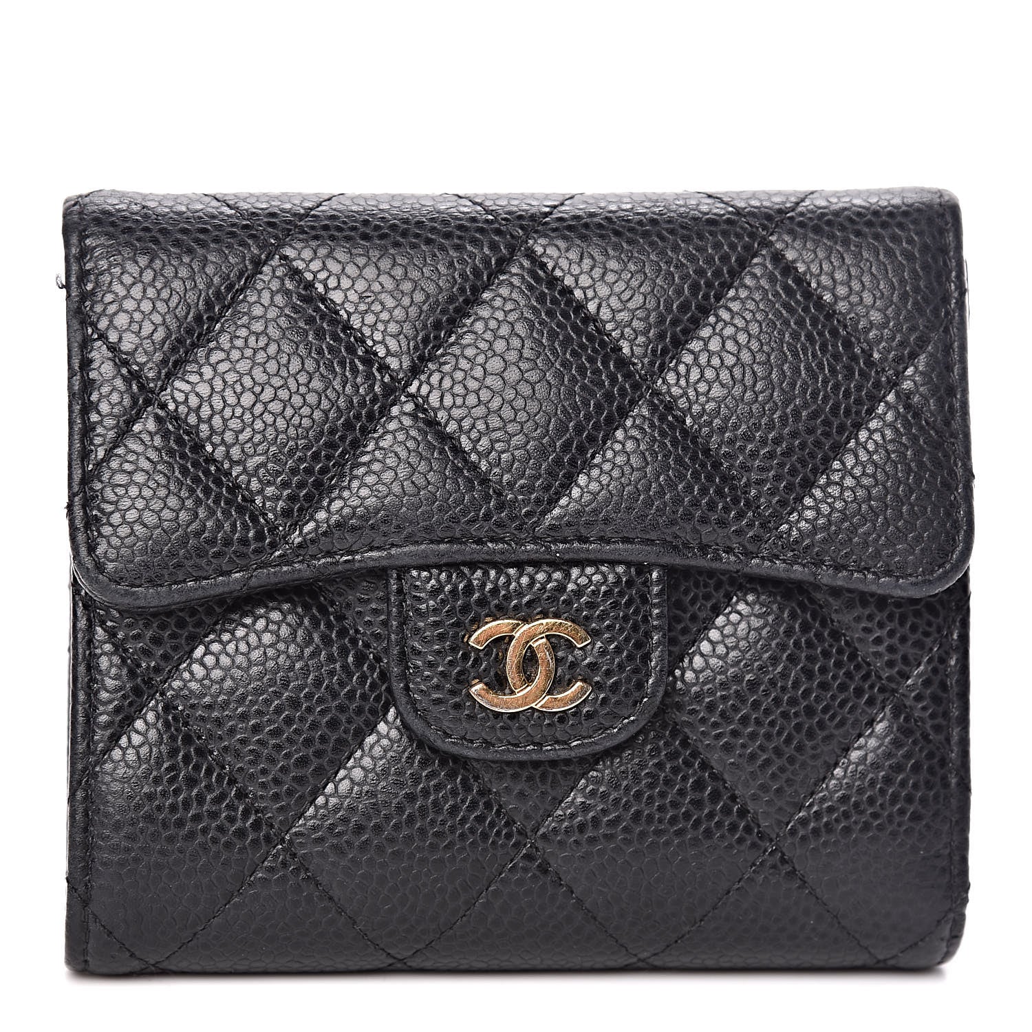 Chanel Caviar Quilted Compact Flap Wallet Black 1 of 8