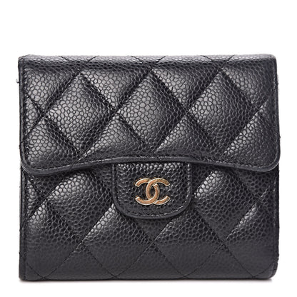 Chanel Caviar Quilted Compact Flap Wallet Black 1 of 8