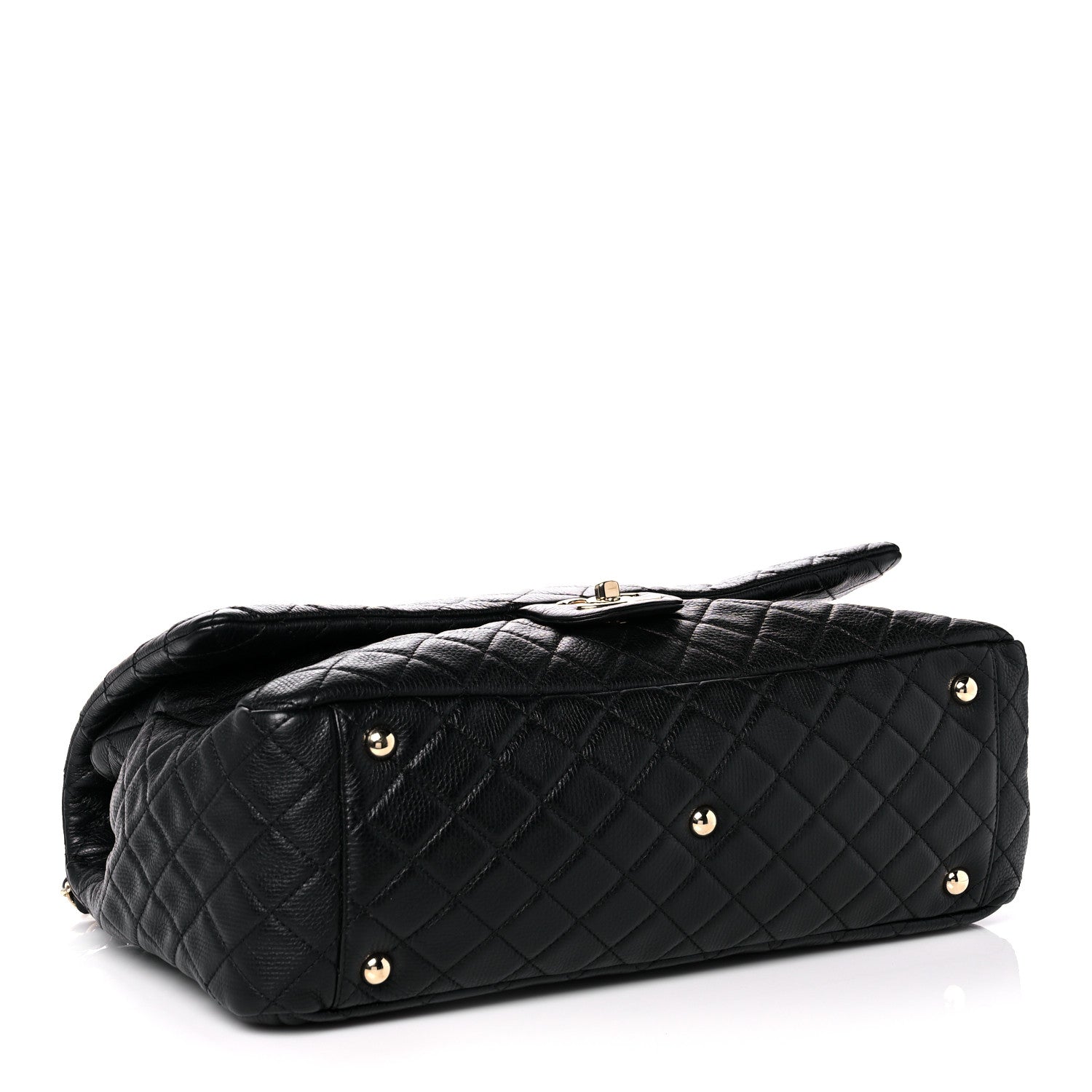 Chanel Calfskin Quilted XXL Travel Flap Bag Black 4 of 12