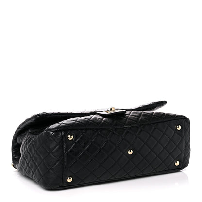 Chanel Calfskin Quilted XXL Travel Flap Bag Black 4 of 12