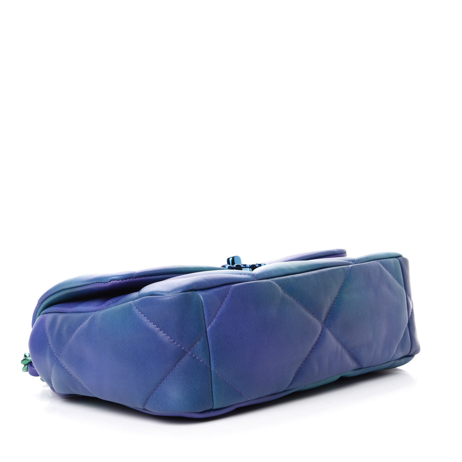 Chanel Tie Dye Calfskin Quilted Medium 19 Flap Blue Purple 4 of 10