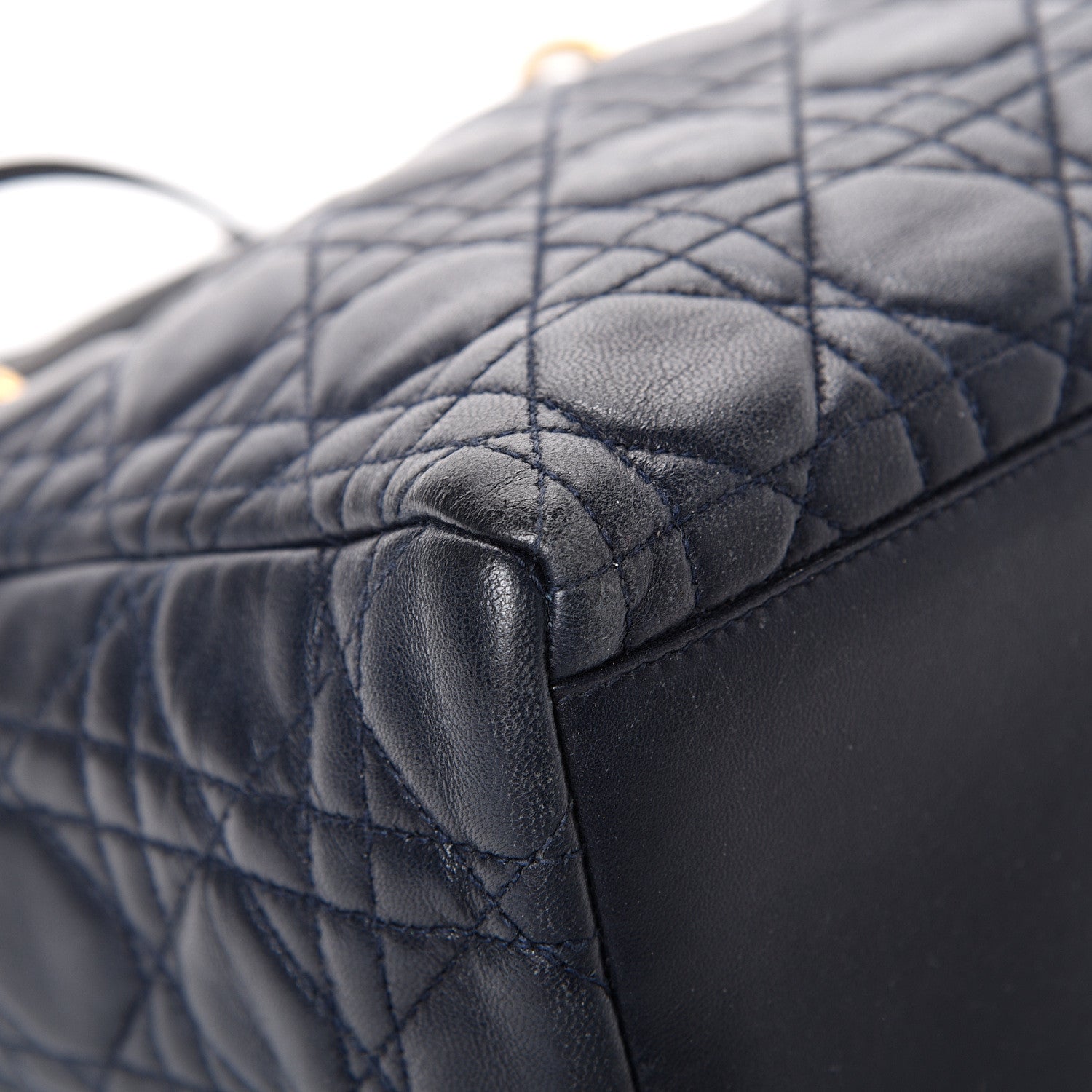 Christian Dior Lambskin Cannage Medium Lady Dior Navy Blue 8 of 21