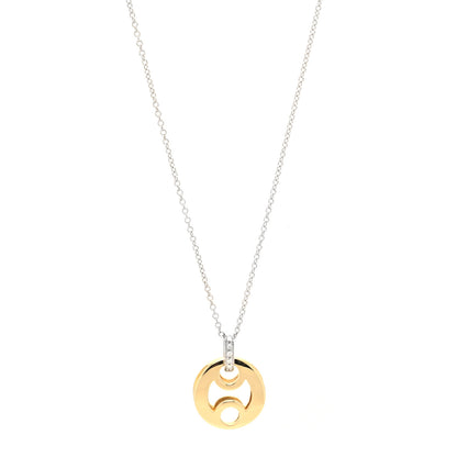 Roberto Coin 18K Yellow White Gold Diamond Cutout Pendant Necklace 1 of 5