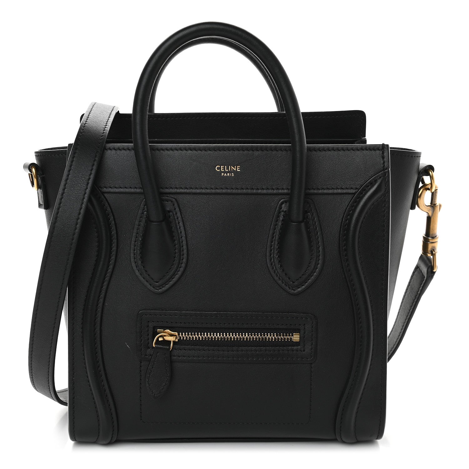 Celine Smooth Calfskin Nano Luggage Black 1 of 10