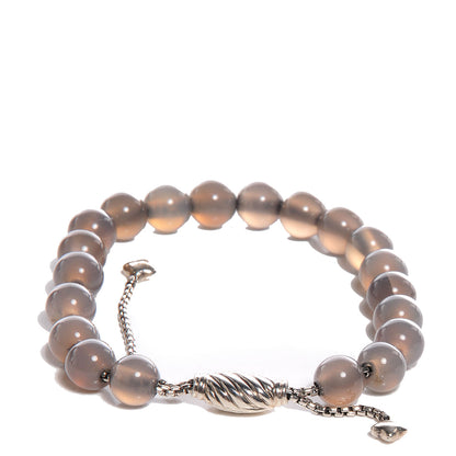 David Yurman Sterling Silver Moonstone Spiritual Beads 8mm Bracelet Grey 1 of 5