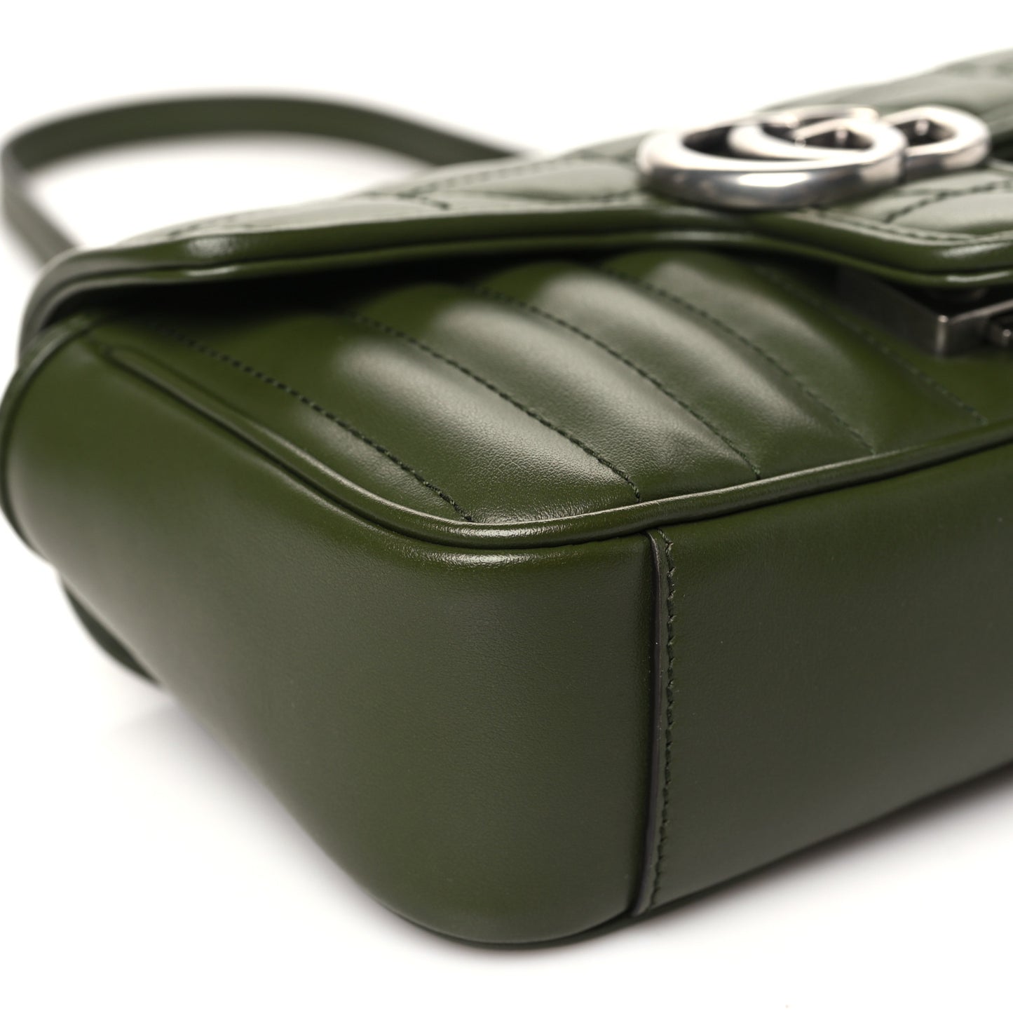 Calfskin Matelasse Aria Mini GG Marmont Shoulder Bag Military Wood