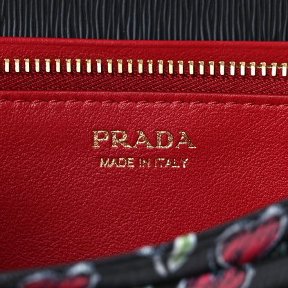 Prada Vitello Move Love Continental Flap Travel Wallet Black 6 of 8