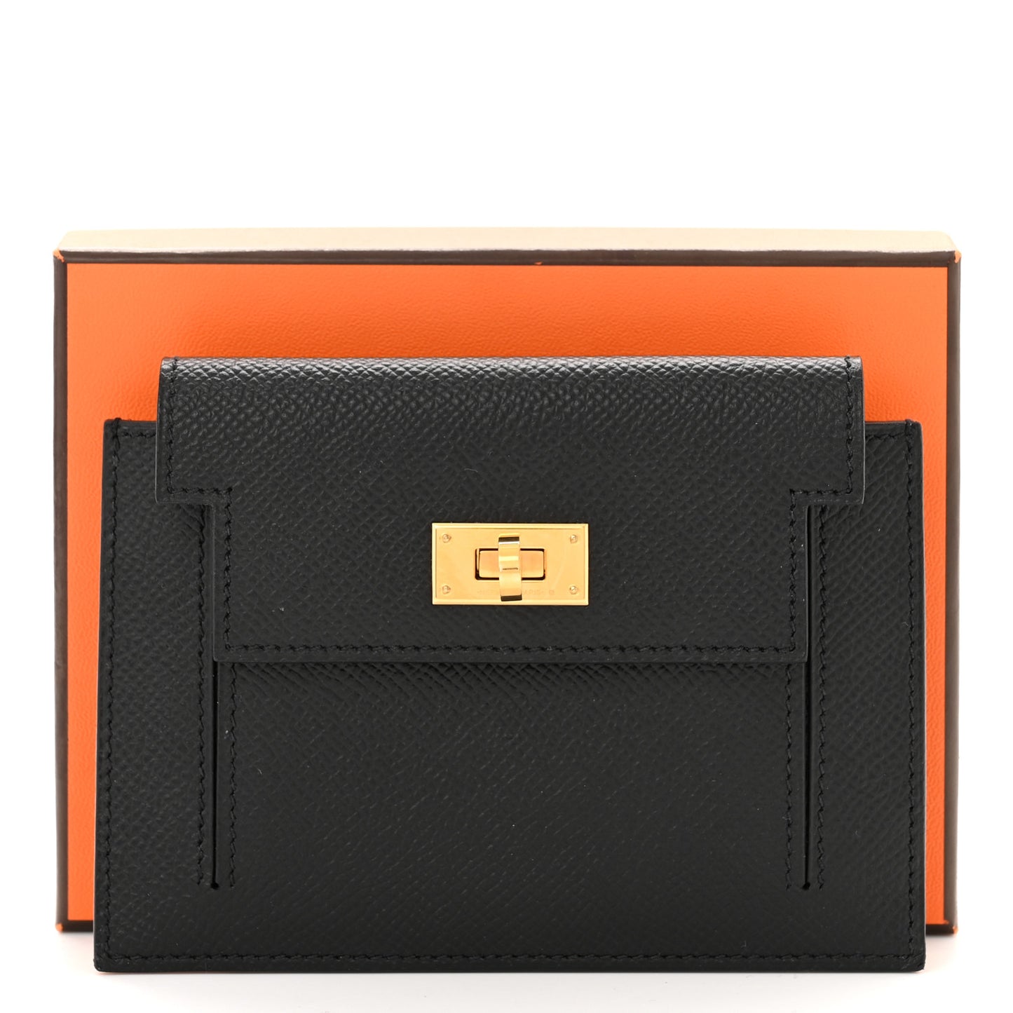 Epsom Kelly Pocket Compact Wallet Black