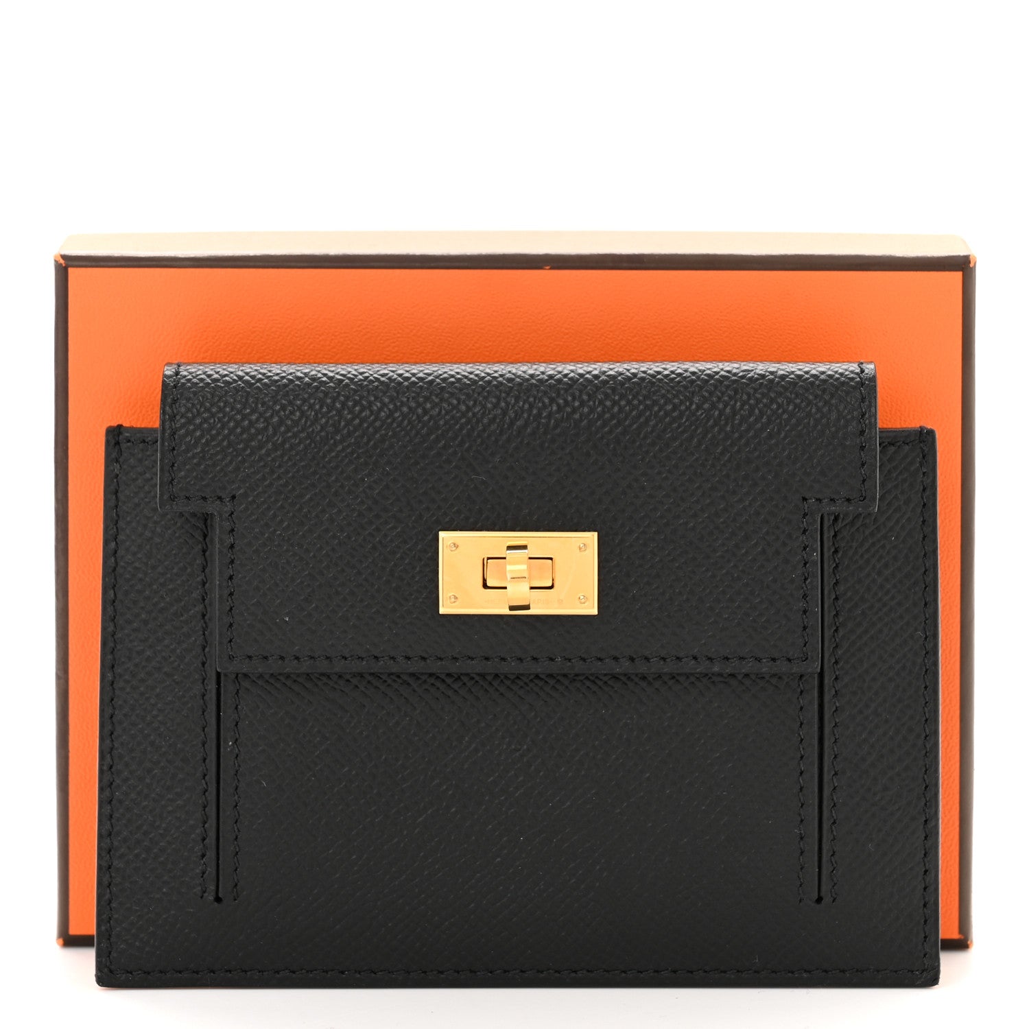 Hermes Epsom Kelly Pocket Compact Wallet Black 8 of 8