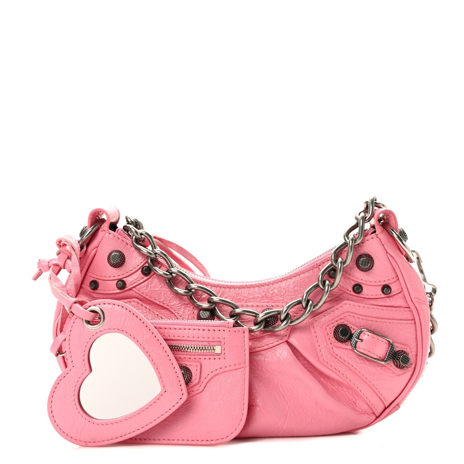 Balenciaga Agneau Arena Le Cagole Chain Shoulder Bag XS Sweet Pink 1 of 9