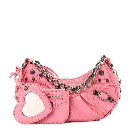 Balenciaga Agneau Arena Le Cagole Chain Shoulder Bag XS Sweet Pink 1 of 9