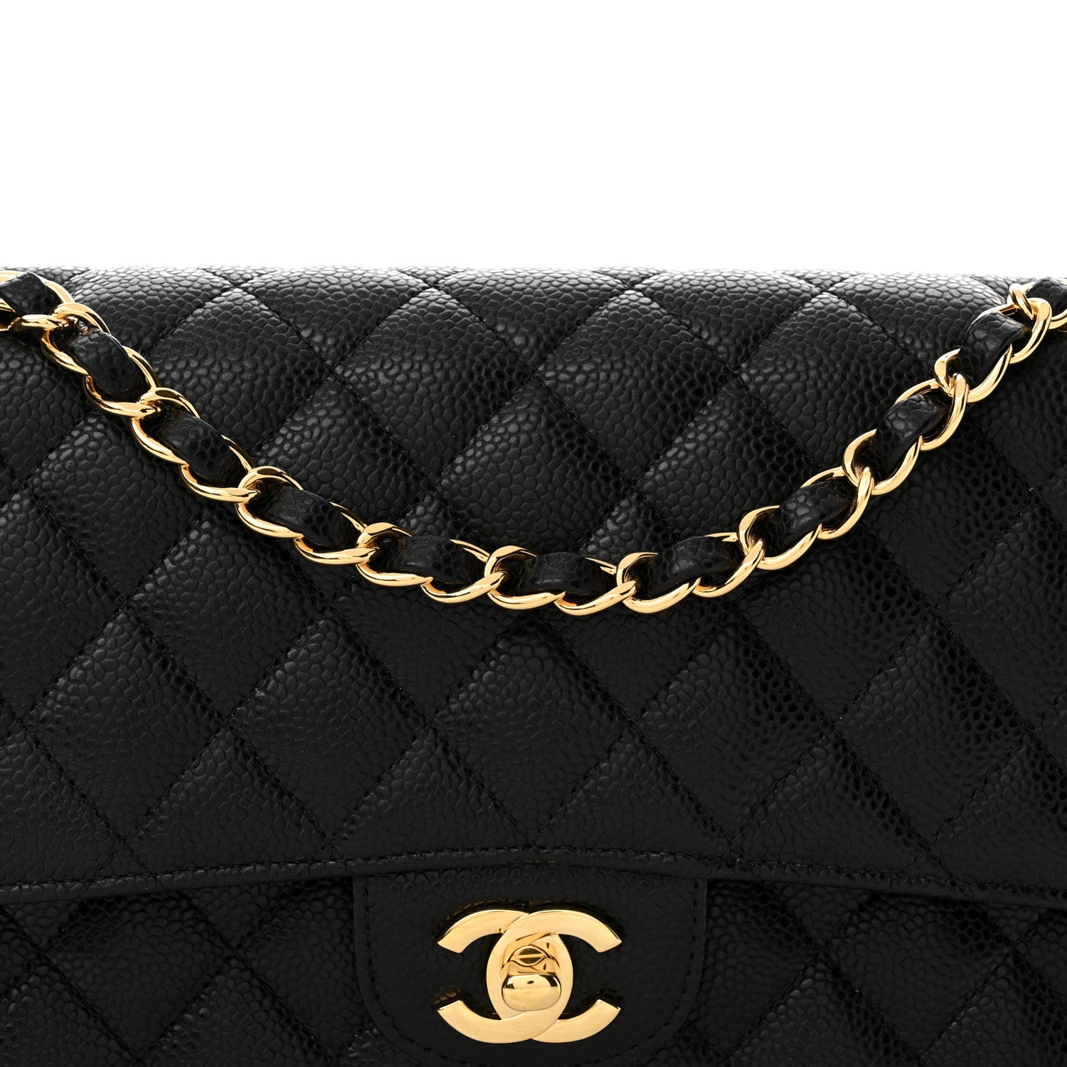 Chanel Caviar Quilted Medium Double Flap Black 8 of 11