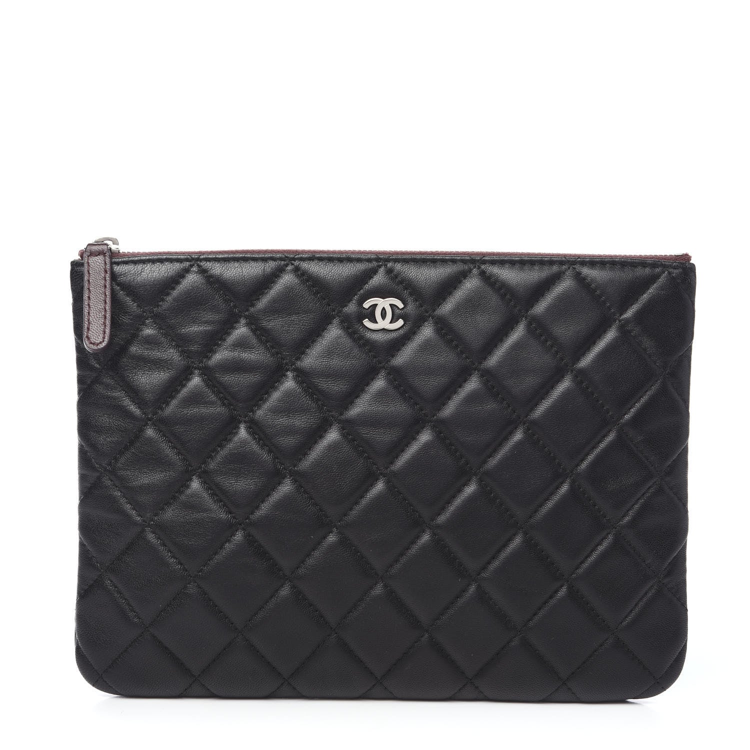 Chanel Lambskin Quilted Medium Cosmetic Case Black 1 of 6