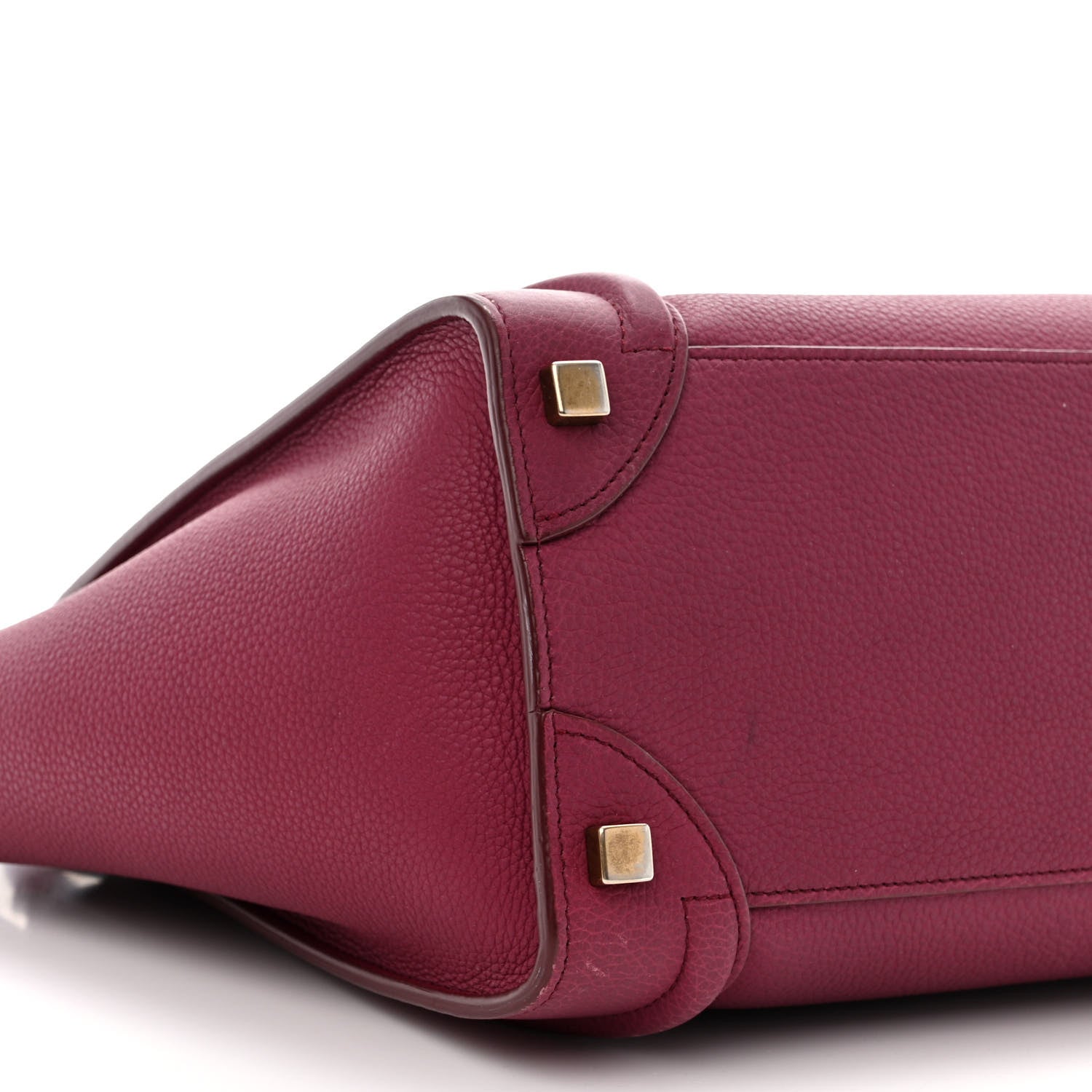 Celine Drummed Calfskin Micro Luggage Plum 9 of 12