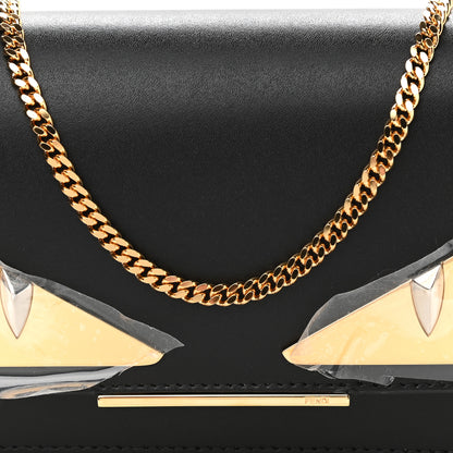 Fendi Vitello Liberty Lucido Metal Monster Eyes Tube Wallet on Chain Black 8 of 11