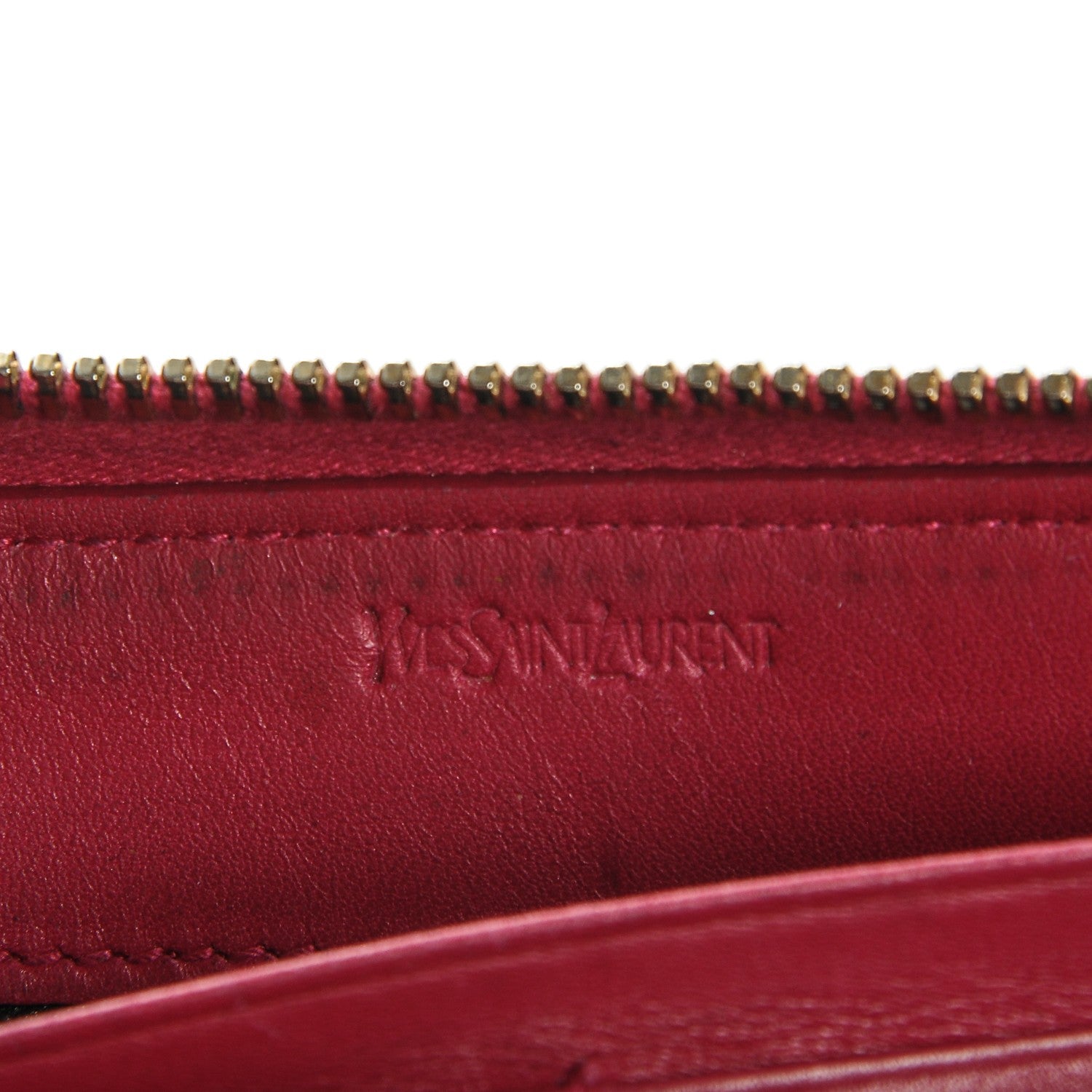 Saint Laurent Patent Belle De Jour Zip Around Wallet Fuchsia 6 of 11