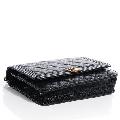 Chanel Caviar Quilted Boy Wallet On Chain Black 4 of 9