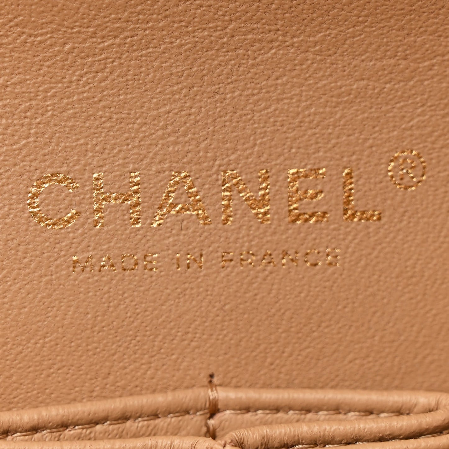 Caviar Quilted Medium Double Flap Beige